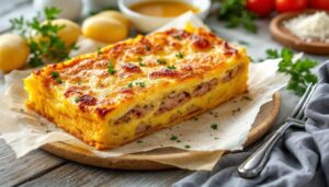 Polpettone di patate e tonno in crosta di sfoglia: dorato fuori, morbido dentro