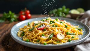 Frittata di spaghetti primavera in padella: alta, filante e pronta in pochi passaggi