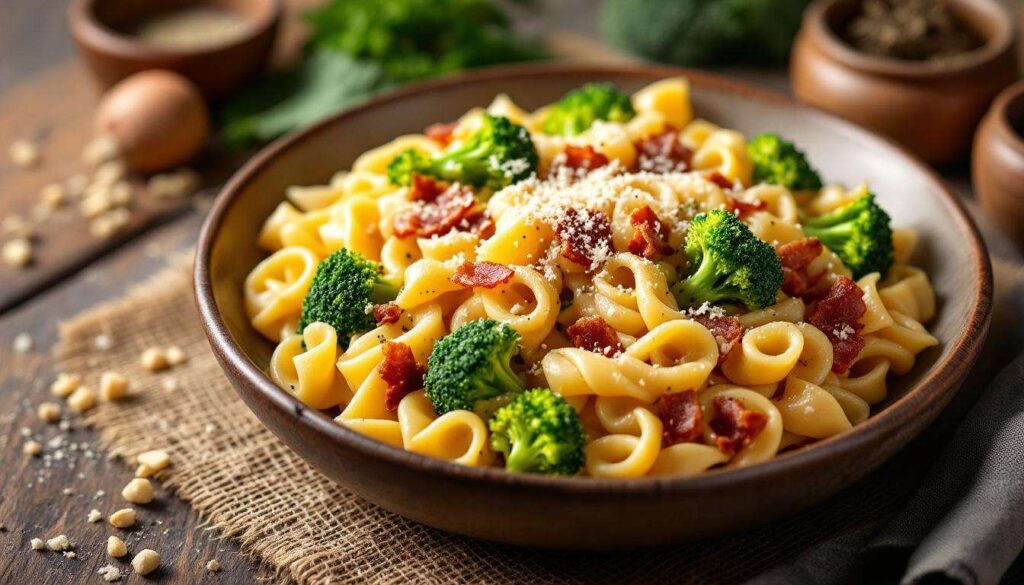 Pasta broccoli e pancetta cremosa: il segreto del formaggio cremoso