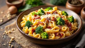Pasta broccoli e pancetta cremosa: il segreto del formaggio cremoso