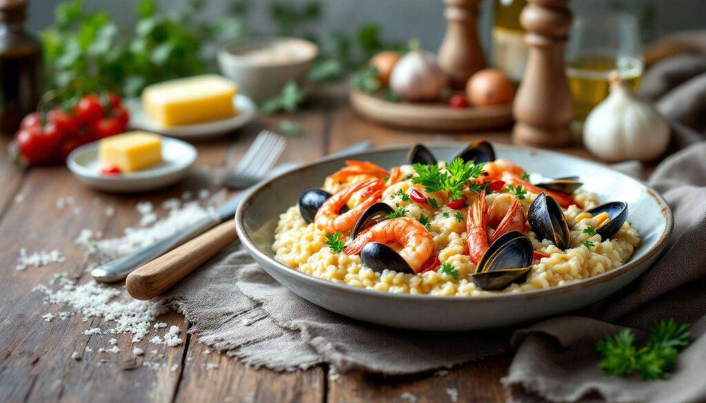 Risotto ai frutti di mare cremoso: la ricetta con acqua di cozze e vongole filtrata